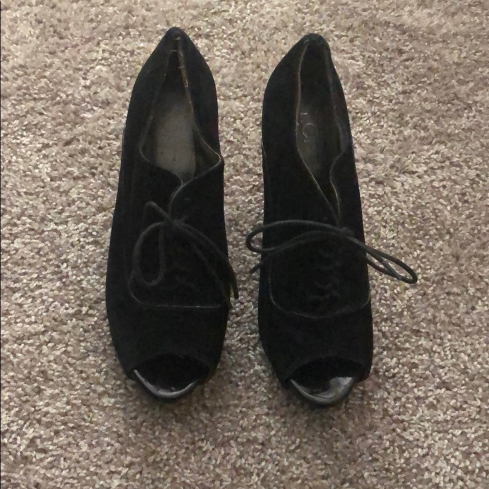 Loft tie up chunky heels